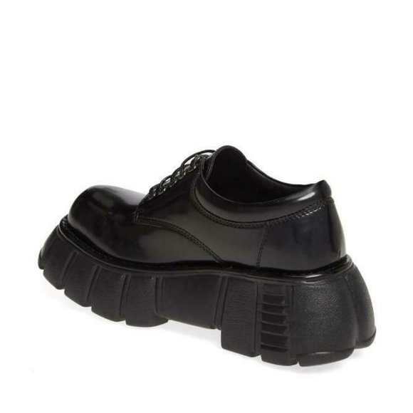 Jeffrey Campbell Barge Black Leather Platform Shoe - Picture 5 of 6